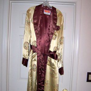 Vintage Men's Chinese Satin Robe L